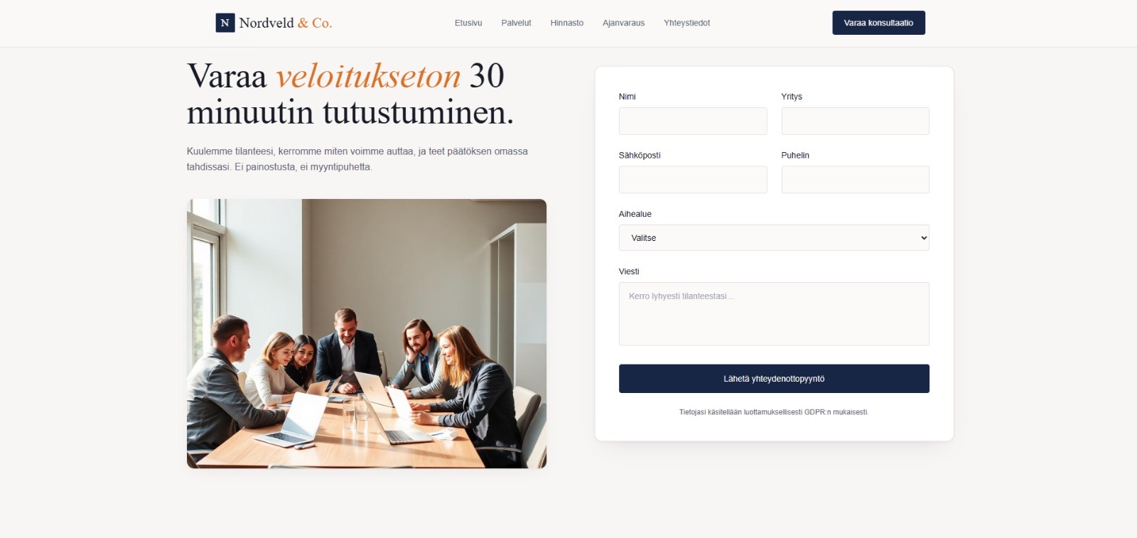 Nordveld & Co. — yhteydenottolomake